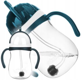 AKUKU BIDON ZE SŁOMKĄ Z ODWAŻNIKIEM 280ML Z RĄCZKAMI