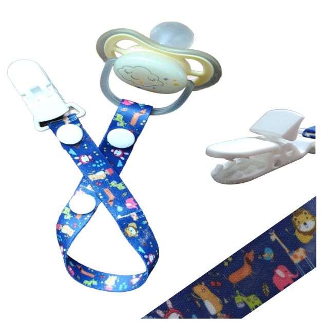 ZOO ZAWIESZKA TASIEMKA DO SMOCZKA UNIWERSALNA PRZYPINKA NA SMOCZEK KLIPS DLA CHŁOPCA DZIEWCZYNKI