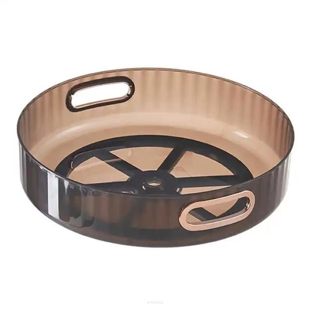 ORGANIZER OBROTOWY NA PRZYPRAWY PÓŁKA KUCHENNA DO SZAFKI 360 STOPNI NA KOSMETYKI GRAFITOWY 28CM