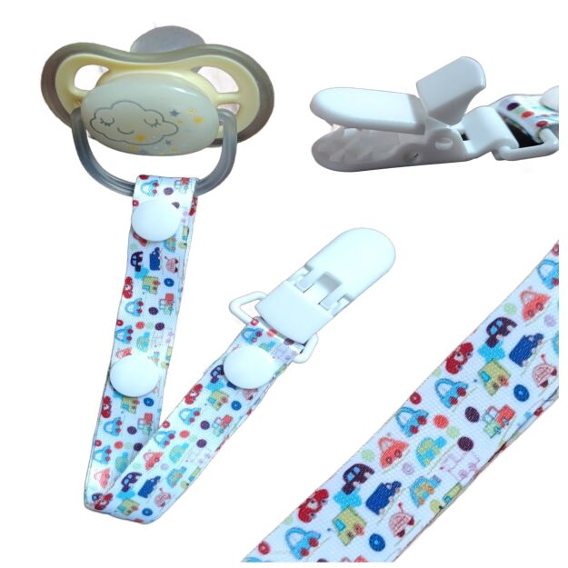 AUTKA ZAWIESZKA DO SMOCZKA PRZYPINKA NA SMOCZEK Z KLIPSEM TASIEMKA DLA CHŁOPCA