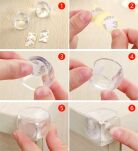 ZABEZPIECZENIE OSŁONKI SILIKONOWE NAROŻNIKÓW ROGÓW MEBLI STOŁU OSŁONA NA NAROŻNIKI KANTY OSTRE BRZEGI 4SZT - 6