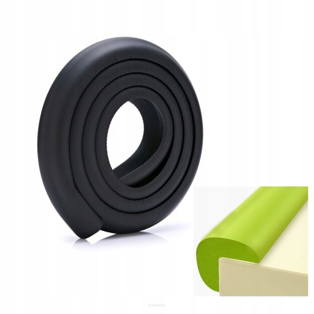 OCHRANIACZ MIĘKKA TAŚMA MEBLOWA PIANKOWA PIANKA OCHRONNA NA MEBLE NAROŻNIKI ROGI STOŁU KANTY 8MM CZARNA