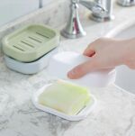 SZARA PLASTIKOWA MYDELNICZKA PODSTAWKA NA MYDŁO Z OCIEKACZEM Z ODPŁYWEM PODSTAWKĄ NA UMYWALKĘ WANNĘ - 5