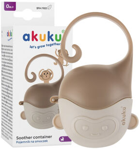 AKUKU POJEMNIK ETUI PUDEŁKO NA SMOCZEK DZIECKA NIEMOWLĘCY MAŁPKA BRĄZOWA