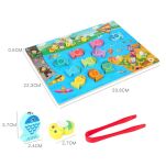 GRA ZRĘCZNOŚCIOWA DLA DZIECI MALUCHÓW ŁOWIENIE RYBEK RYBKI 10SZT MAGNESEM WĘDKA NA MAGNES + SZCZYPCE - 4