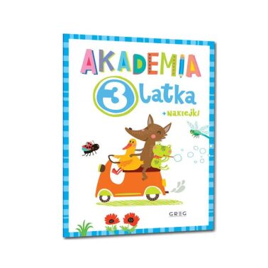 AKADEMIA 3-LATKA ZESZYT ĆWICZEŃ KSIĄŻECZKA DLA NAJMŁODSZYCH KOLOROWANKA NAKLEJKI ALBUM Z NAKLEJKAMI
