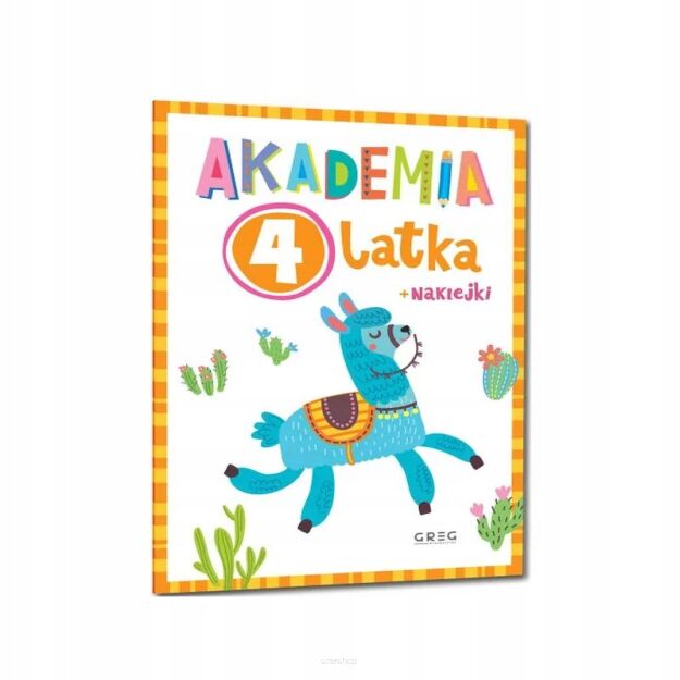 AKADEMIA 4-LATKA ZESZYT ĆWICZEŃ KSIĄŻECZKA DLA NAJMŁODSZYCH KOLOROWANKA NAKLEJKI ALBUM Z NAKLEJKAMI