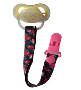 W RÓŻE PRZYPINKA ZAWIESZKA DO SMOCZKA NA SMOCZEK TASIEMKA Z KLIPSEM W KWIATKI