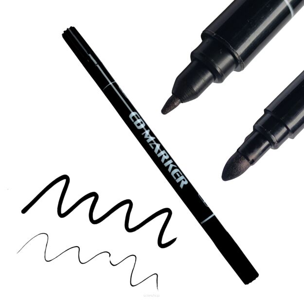 MARKER WODOODPORNY PISAK DWUSTRONNY DO PŁYT CD OPASEK IDENTYFIKACYJNYCH NAKLEJEK NA SŁOIKI PRZETWORY