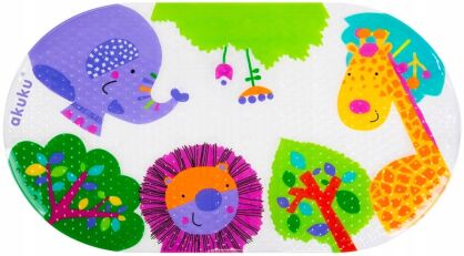 AKUKU DZIECIĘCA KOLOROWA MATA ANTYPOŚLIZGOWA DO WANNY 69CM X 39CM