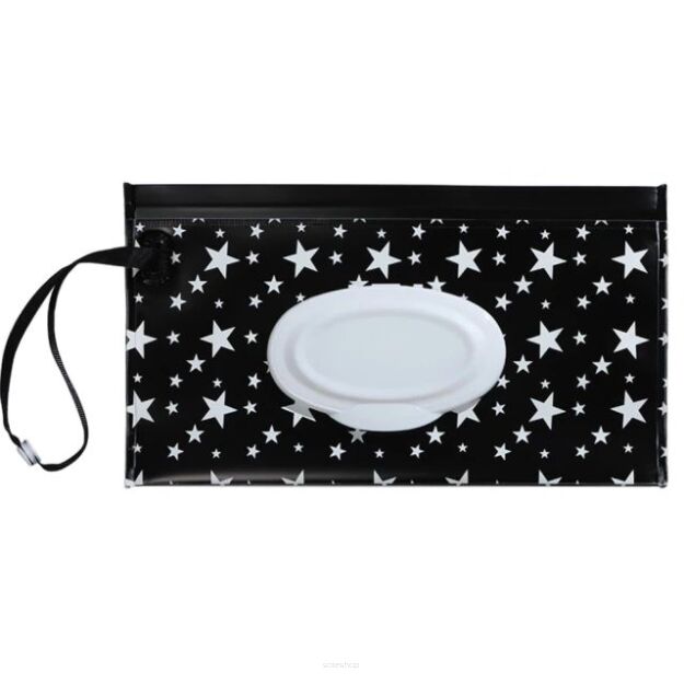 GWIAZDKI PUDEŁKO POJEMNIK SASZETKA NA CHUSTECZKI NAWILŻANE NAWILŻAJĄCE MOKRE PODRĘCZNE ETUI WIELORAZOWE