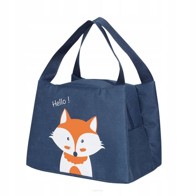 TORBA TERMICZNA TERMOIZOLACYJNA IZOLACYJNA SZKOŁY ŚNIADANIE LUNCH ŚNIADANIÓWKA GRANATOWA Z LISKIEM