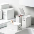 POJEMNIK ŁAZIENKOWY ORGANIZER XL BIAŁY NA PROSZEK PRANIE KAPSUŁKI KLAMERKI Z ETYKIETAMI Z POKRYWKĄ - 5