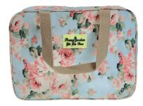 BŁĘKITNA W KWIATY TORBA SPORTOWA KOSMETYCZKA DAMSKA DLA DZIEWCZYNKI PODRÓŻNA NA BASEN - 2