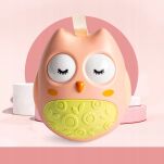 WAŃKA WSTAŃKA ZABAWKA SENSORYCZNA DLA NIEMOWLĄT KOLOROWA DZWONIĄCA KIWAJKA BAŃKA SOWA SÓWKA RÓŻOWA - 2