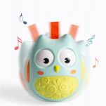 WAŃKA WSTAŃKA ZABAWKA SENSORYCZNA DLA NIEMOWLĄT KOLOROWA DZWONIĄCA KIWAJKA BAŃKA SOWA SÓWKA RÓŻOWA - 6