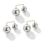 SZARA BROSZKA PRZYPINKA OZDOBNA DAMSKA OZDOBA DO BLUZKI UBRAŃ KARDIGANU SWETRA PEREŁKI ZESTAW 3 SZT - 3