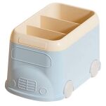 NIEBIESKI ORGANIZER PRZYBORNIK POJEMNIK NA BIURKO DLA DZIECI NA KREDKI DŁUGOPISY PRZYBORY AUTKO AUTOBUS - 2