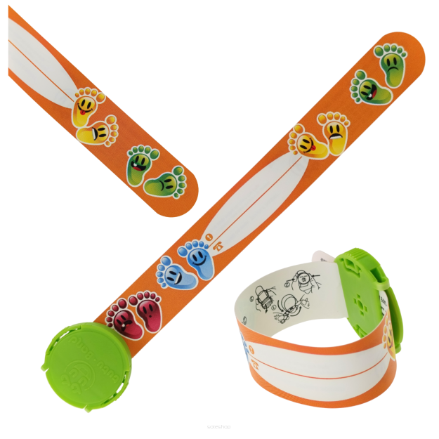 STOPKI OPASKA IDENTYFIKACYJNA INFORMACYJNA IDENTYFIKATOR IMIENNIK DLA DZIECKA NA RĘKĘ NUMER TELEFONU NIEZGUBKA