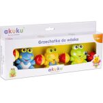 AKUKU GRZECHOTKA ZABAWKA DLA NIEMOWLĄT ZAWIESZANA DO WÓZKA ŁÓŻECZKA WIELOKOLOROWA WESOŁE ŻABKI - 7