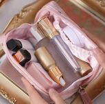 BŁĘKITNA KOSMETYCZKA PODRÓŻNA DAMSKA DO TOREBKI WALIZKI SASZETKA ETUI NA PODPASKI WKŁADKI KOSMETYKI - 2