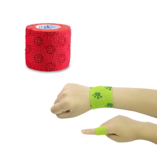 SZEROKI BANDAŻ ELASTYCZNY SAMOPRZYLEPNY KOHEZYJNY OPATRUNKOWY OPASKA OPATRUNEK STOKMED WZORKI DLA DZIECI 5cmx4,5m