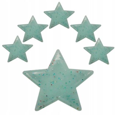 NAKLEJKI NA ŚCIANĘ MEBLE GWIAZDKI FLUORESCENCYJNE FOSFORYZUJĄCE ŚWIECĄCE GWIAZDY BŁĘKITNE 100 SZT