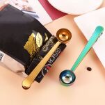 TĘCZOWY KLIPS SPINACZ DO ZAMYKANIA TOREBEK OPAKOWAŃ Z MIARKĄ DO KAWY PRZYPRAW - 5