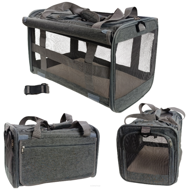 TRANSPORTER DLA KOTA PSA KRÓLIKA TORBA TRANSPORTOWA PODRÓŻNA NA RAMIĘ DLA ZWIERZĄT DUŻY WYGODNY BOX