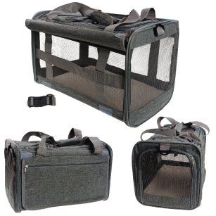 TRANSPORTER DLA KOTA PSA KRÓLIKA TORBA TRANSPORTOWA PODRÓŻNA NA RAMIĘ DLA ZWIERZĄT DUŻY WYGODNY BOX