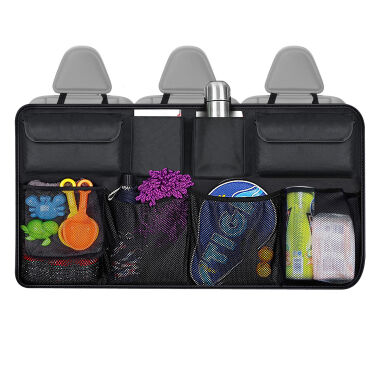 ORGANIZER SAMOCHODOWY DO BAGAŻNIKA CZARNY 88X48CM 8 KIESZENI MOCOWANIE NA ZAGŁÓWKI UTRZYMUJE PORZĄDEK