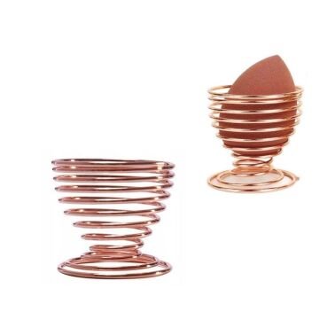 UCHWYT STOJAK METALOWY NA GĄBKĘ GĄBECZKĘ DO MAKIJAŻU BLENDER SPRĘŻYNA MIEDZIANY ROSE GOLD SIMPLO