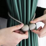 KLAMRY OZDOBNE SPINKI UPIĘCIA DO ZASŁON FIRAN NA MOCNY MAGNES MAGNETYCZNE 2SZT SZARE - 3