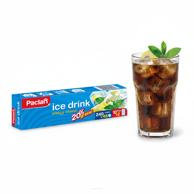 Woreczki samozamykające do lodu 288 kostek 12 woreczków po 24 na drinki i koktajle Paclan