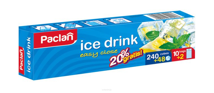 WORECZKI FOREMKI DO LODU SAMOZAMYKAJĄCE PACLAN ICE DRINK KARTONIK 288 KOSTEK