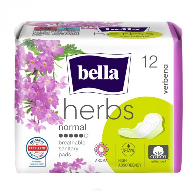 Podpaski higieniczne Bella Herbs z werbeną oddychające i chłonne 12 sztuk Bella