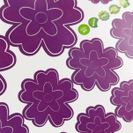 NAKLEJKI ŚCIENNE KWIATY I MOTYLE SAMOPRZYLEPNE DEKORACJE NA MEBLE I ŚCIANY ARKUSZ 60SZT FIOLETOWY - 4