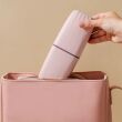 RÓŻOWY POJEMNIK KUBEK ETUI PUDEŁKO ORGANIZER PODRÓŻNY TURYSTYCZNY NA SZCZOTECZKĘ SZCZOTKĘ PASTĘ DO ZĘBÓW DO WALIZKI - 5