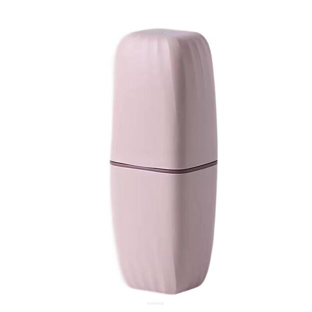 RÓŻOWY POJEMNIK KUBEK ETUI PUDEŁKO ORGANIZER PODRÓŻNY TURYSTYCZNY NA SZCZOTECZKĘ SZCZOTKĘ PASTĘ DO ZĘBÓW DO WALIZKI