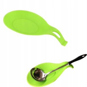 ZIELONA PODSTAWKA PODKŁADKA KUCHENNA POD ŁYŻKĘ CHOCHELKĘ ŁOPATKĘ ŁYŻKĘ CHOCHLĘ OCIEKACZ SILIKONOWA