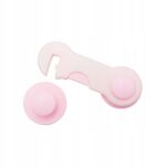 RÓŻOWE ZABEZPIECZENIA DO SZAFEK DRZWICZEK BLOKADY DO SZUFLAD MEBLI PRZED DZIEĆMI ZATRZASK ZAPADKA 10SZT - 4