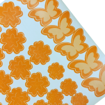 NAKLEJKI ŚCIENNE KWIATY I MOTYLE SAMOPRZYLEPNE DEKORACJE NA MEBLE I ŚCIANY ARKUSZ 60SZT POMARAŃCZOWY - 3