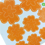 NAKLEJKI ŚCIENNE KWIATY I MOTYLE SAMOPRZYLEPNE DEKORACJE NA MEBLE I ŚCIANY ARKUSZ 60SZT POMARAŃCZOWY - 4