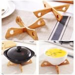 DREWNIANA EKO PODSTAWKA PODKŁADKA KUCHENNA POD GORĄCY GARNEK PATELNIĘ WOK - 4