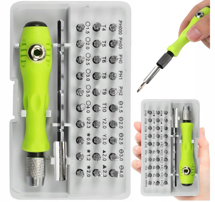 NARZĘDZIA BITY ŚRUBOKRĘTY WKRĘTAKI PRECYZYJNE Z MAGNESEM BITY ZESTAW 32 EL.