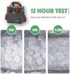 SZARA TORBA TERMICZNA IZOLACYJNA PLAŻOWA TURYSTYCZNA BOX NA LUNCH JEDZENIE PIKNIK TERMOIZOLACYJNA NA RAMIĘ - 10