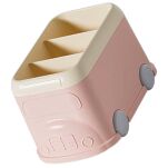 RÓŻOWY ORGANIZER PRZYBORNIK POJEMNIK NA BIURKO DLA DZIECI NA KREDKI DŁUGOPISY PRZYBORY AUTKO AUTOBUS - 5