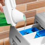POJEMNIK ORGANIZER PUDEŁKO NA PROSZEK PŁYN DO PRANIA PŁUKANIA Z MIARKĄ ZAMYKANE NA DETERGENTY 1100ML - 4
