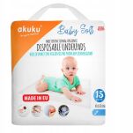 AKUKU PODKŁADY JEDNORAZOWE DO PRZEWIJANIA NIEMOWLĄT PODKŁAD MATA PRZEWIJAK BABY SOFT 40X60CM 15SZT - 12