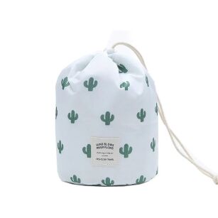 KAKTUSY KOSMETYCZKA DAMSKA DLA DZIEWCZYNKI PODRÓŻNA TURYSTYCZNA WIĄZANA POJEMNA WOREK ZE ŚCIĄGACZEM